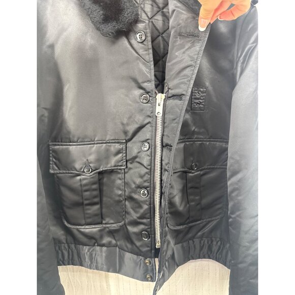 Vintage Tuffy Jac Mens Bomber Jacket Sz M Black Nylon Police Fire Flight FullZip - Picture 6 of 13
